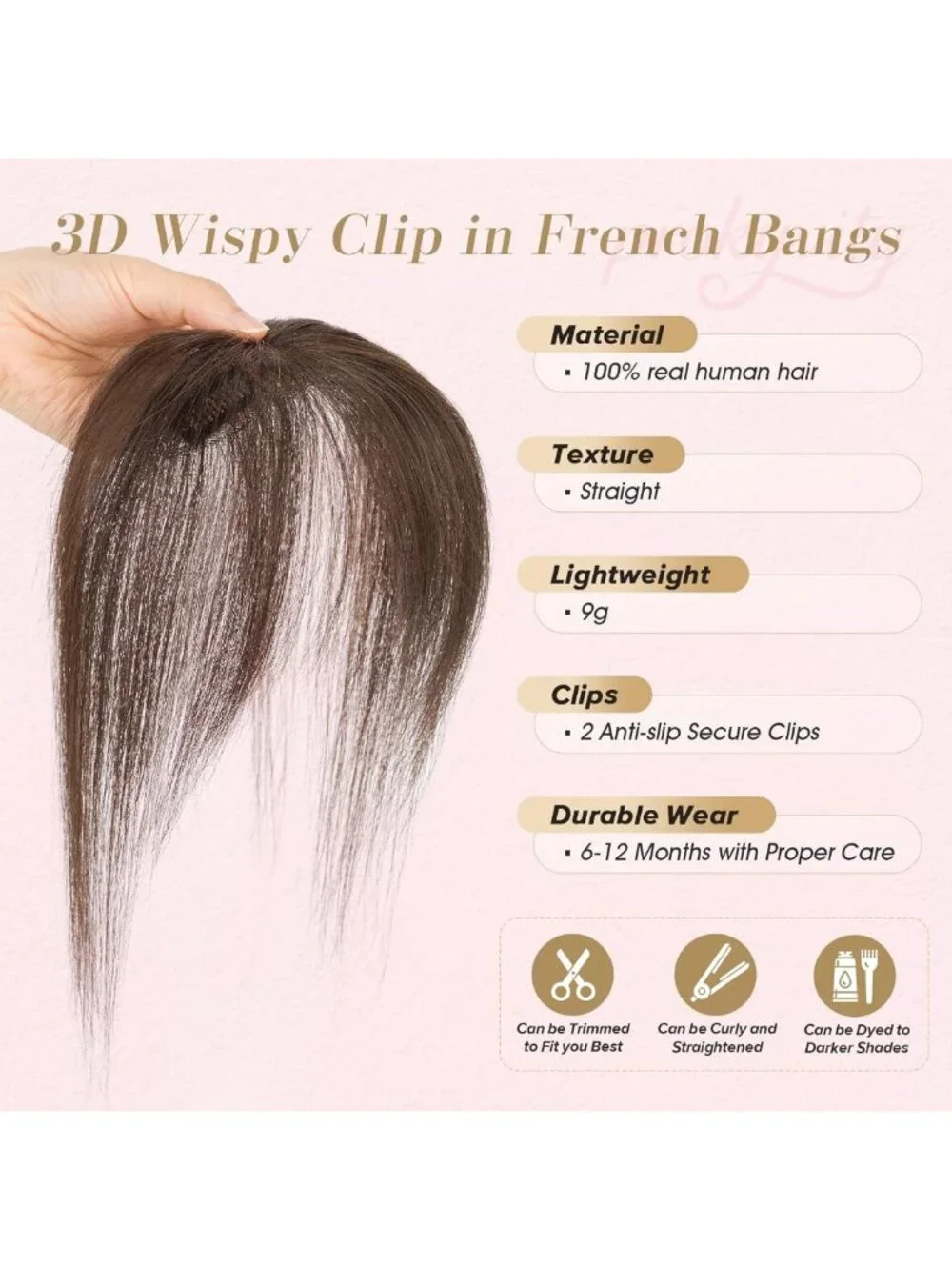 Seamless Clip-In Bangs for Natural Look, 10